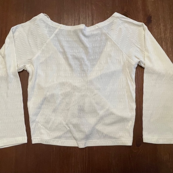 Anthropologie Pilcro Ruched Tie Front Tank Cream Small - Picture 5 of 7